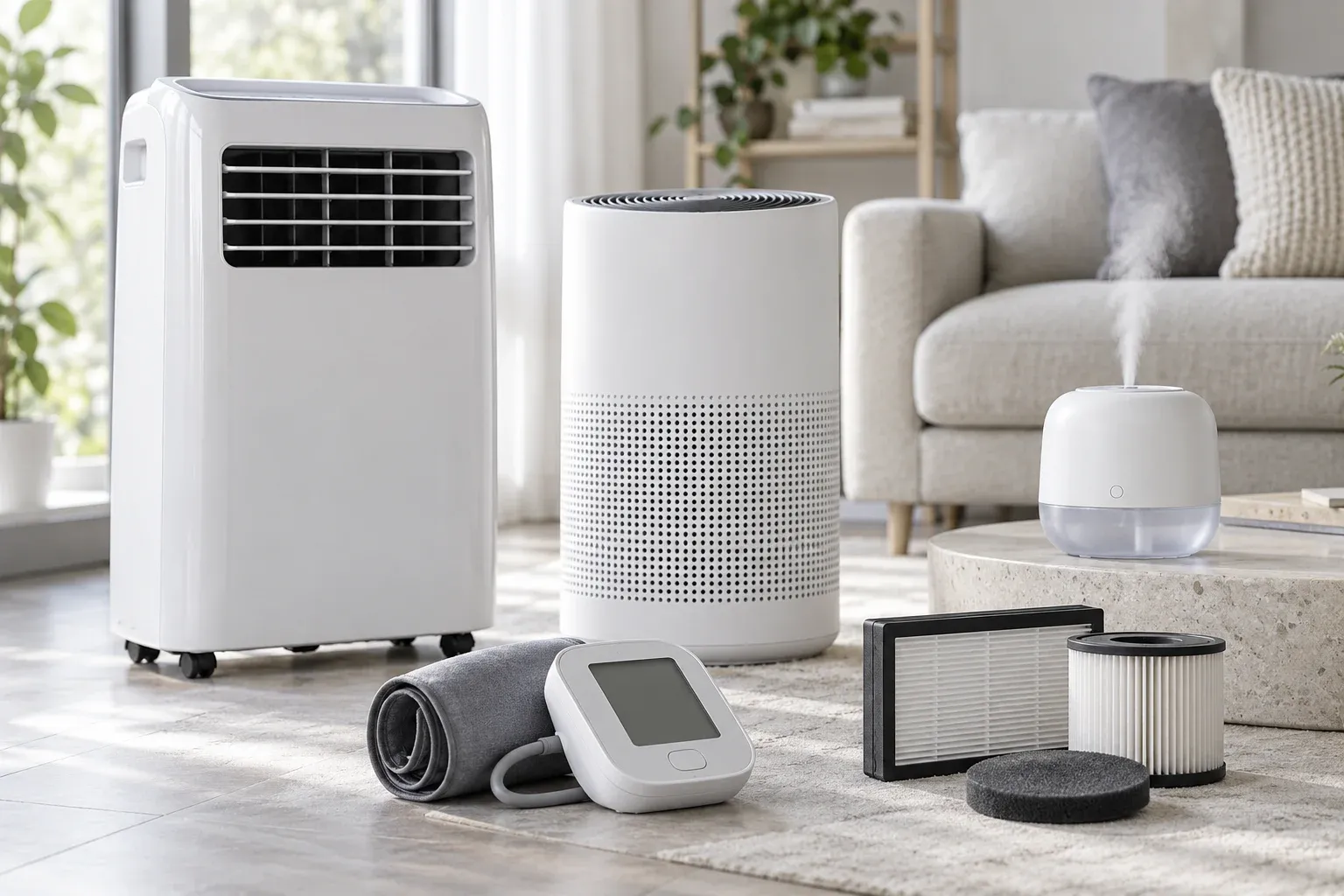 Climate appliances, a blood pressure monitor and replacement filters